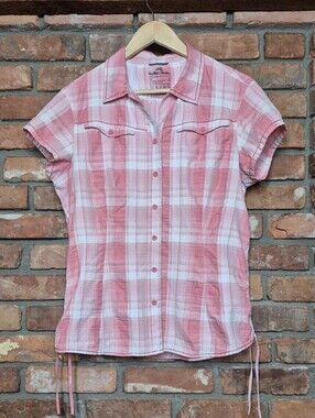 Kathmandu Technical Plaid Hiking Shirt Outdoor Travel Ventilated Drawcord